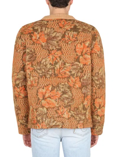Erl Floral Jacquard Knit Sweater In Multi