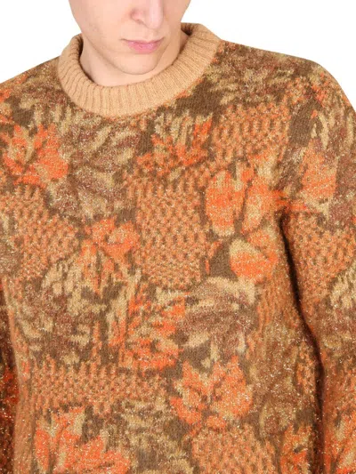 Erl Floral Jacquard Knit Sweater In Multi