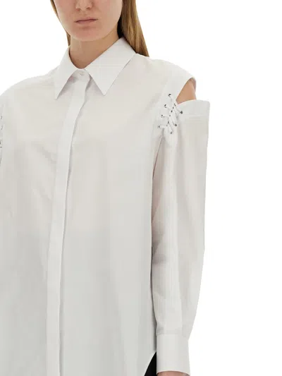 Alexander Mcqueen Cocoon Shirt With Cut-out Details In White