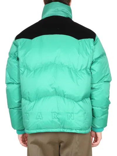Marni Color-block Down Jacket In Green