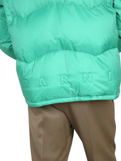 Marni Color-block Down Jacket In Green