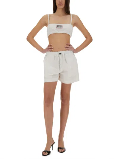 Moschino Cotton Bandeau Top In White
