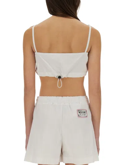 Moschino Cotton Bandeau Top In White