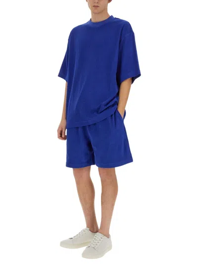 Burberry Men Cotton Bermuda Shorts In Blue