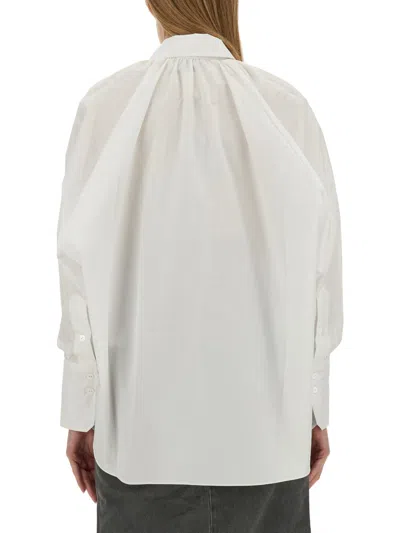 Patou Women's Poplin Blouse Top In White