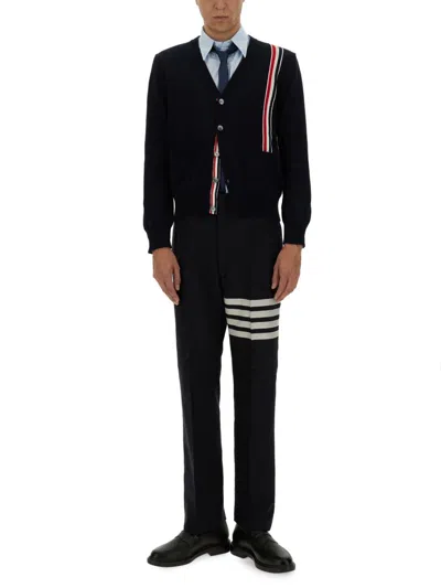 Thom Browne Cotton Cardigan In Blue