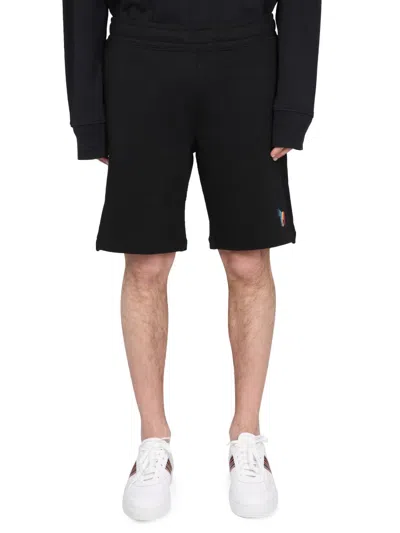 Ps By Paul Smith Ps Paul Smith Cotton Fleece Bermuda Shorts In Black