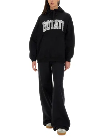 Rotate Birger Christensen Rotate Birgerchristensen Cotton Fleece Pants In Black