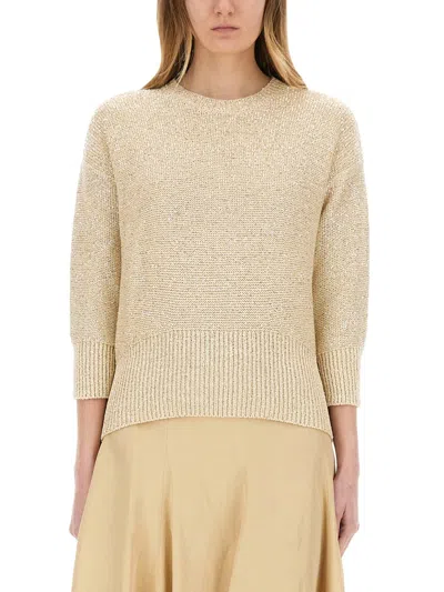 Fabiana Filippi Cotton Jersey Knitwear 3/4 Sleeves In Neutral