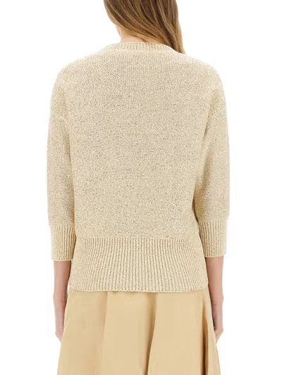 Fabiana Filippi Cotton Jersey Knitwear 3/4 Sleeves In Neutral