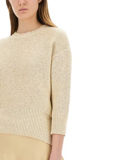 Fabiana Filippi Cotton Jersey Knitwear 3/4 Sleeves In Neutral