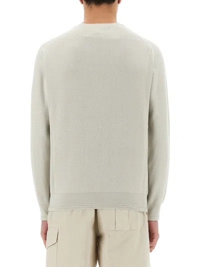 Belstaff Crew Neck Cotton Jersey Sweater In Gray