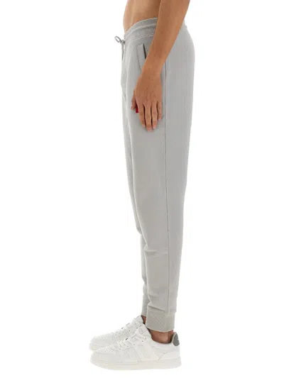 Hugo Boss Elastic Waistband Cotton Jogger Pants In Gray