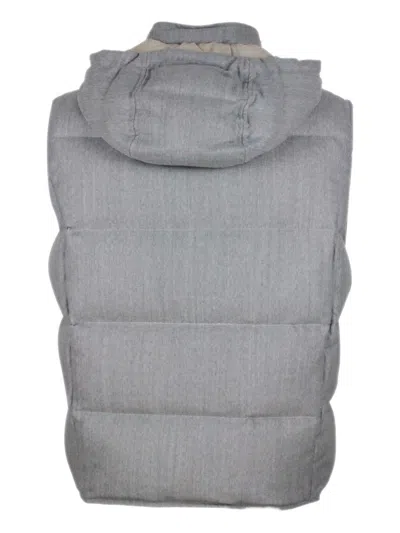 Eleventy Detachable Hood Vest In Gray