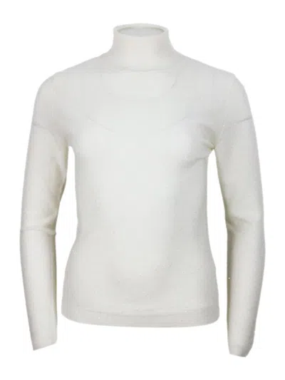 Fabiana Filippi Sequinned-turtleneck Sweater In White