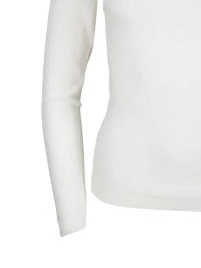 Fabiana Filippi Sequinned-turtleneck Sweater In White