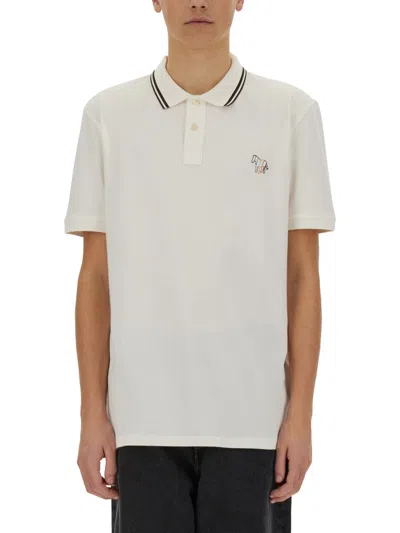 Ps By Paul Smith Ps Paul Smith Cotton Pique Polo In White