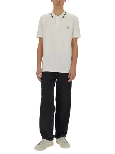 Ps By Paul Smith Ps Paul Smith Cotton Pique Polo In White