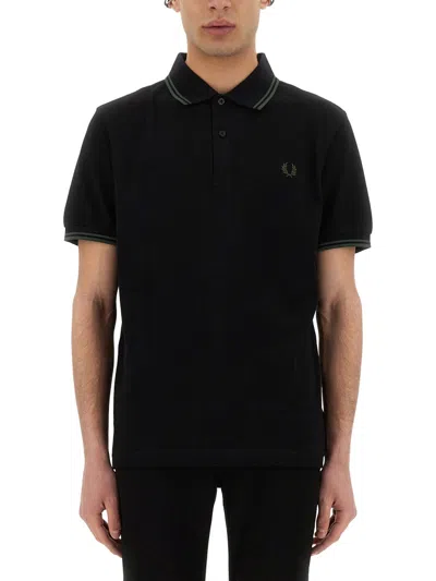 Fred Perry Cotton Pique Polo Shirt With Double Stripe