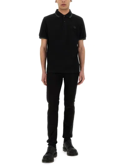 Fred Perry Cotton Pique Polo Shirt With Double Stripe
