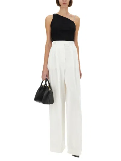 Givenchy Women Cotton Pleated Pants In White