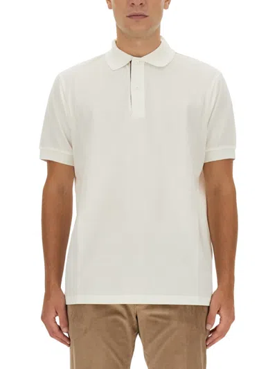 Paul Smith Off-white Artist Stripe Placket Polo In White