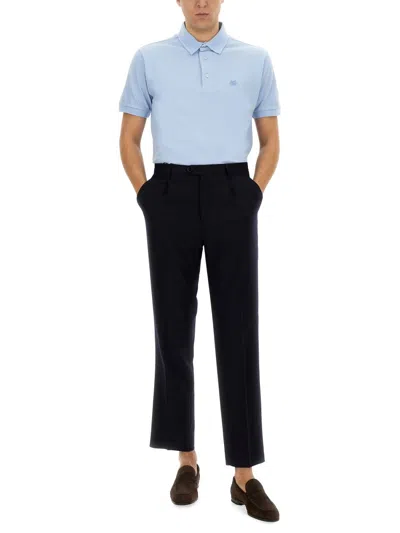 Etro Paisley Jacquard Polo Shirt In Blue