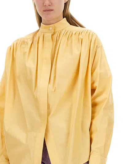 Etro Women's Cotton Poplin Blouse Shirt In Yellow