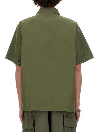Needles Fatigue Short-sleeve Cotton Shirt In Green