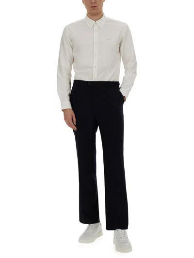 Hugo Boss Boss Cotton Shirt In Neutral