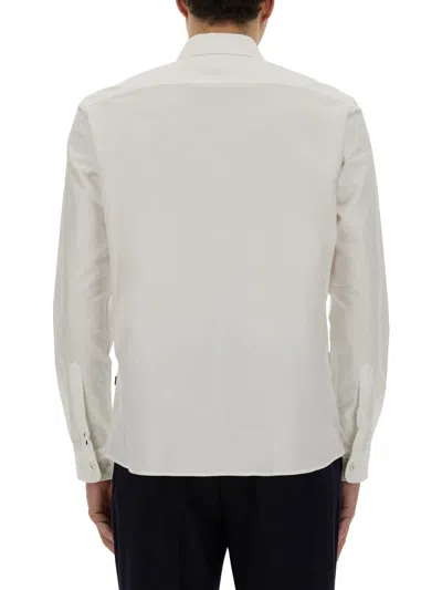 Hugo Boss Boss Cotton Shirt In Neutral