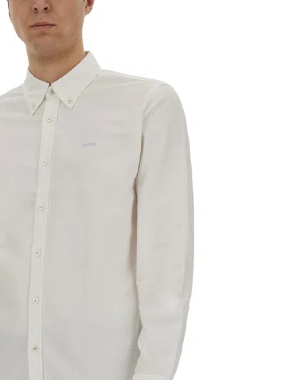 Hugo Boss Boss Cotton Shirt In Neutral