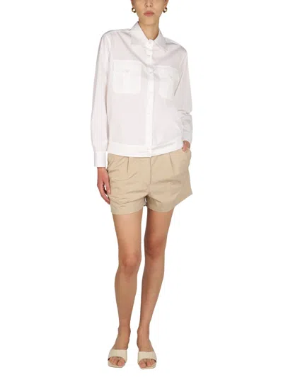 Aspesi Pointed Collar Button Down Shirt In White