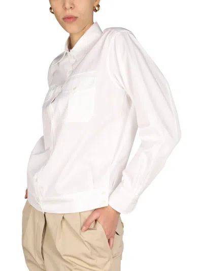 Aspesi Pointed Collar Button Down Shirt In White