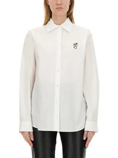 Moschino Cotton Shirt With Long Sleeves And Regular Fit In White