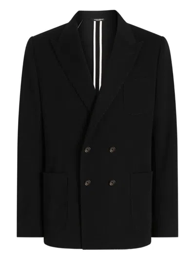 Dolce & Gabbana Double-breasted Wool Blazer Clothing In Black