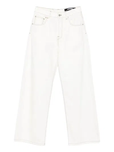 Jacquemus Le De Nimes Wide Leg Jeans In White