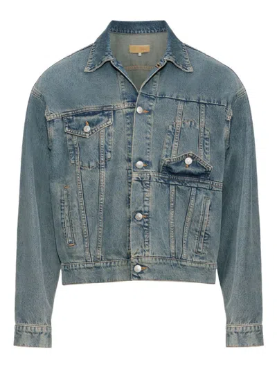 Mm6 Maison Margiela Denim Trucker Jacket In Blue
