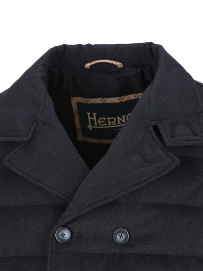 Herno Double-breasted Padded Coat In Black