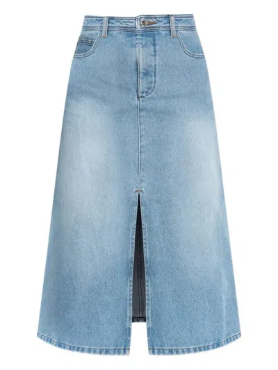 Apc A.p.c. Georgia Midi Denim Skirt Clothing In Blue