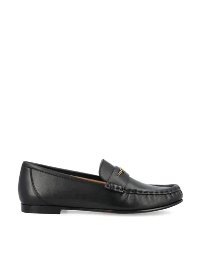 Chloé Chain-detail Loafers In Black