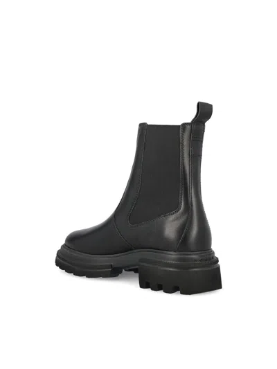 Hogan H674 Ankle Boot With Elastic Inserts And Robust Sole In Black