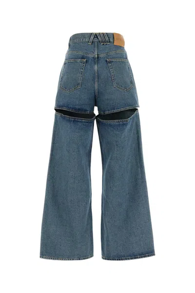 Attico Long Denim Jeans In Blue