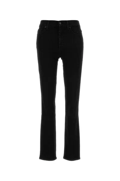 7 For All Mankind Bootcut Skinny 5 Pocket Jeans Black In Black