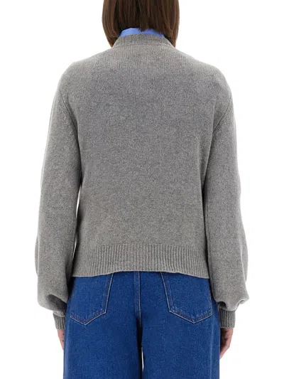 Marni Cashmere Cardigan With Patch In Gray