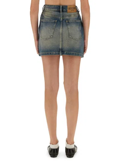 Moschino Denim Skirt Belt Loops In Blue