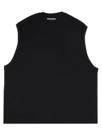 Dsquared2 Sleeveless Crew Neck T-shirt In Black