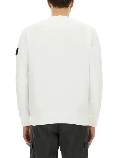 Stone Island Logo Sweatshirt In White