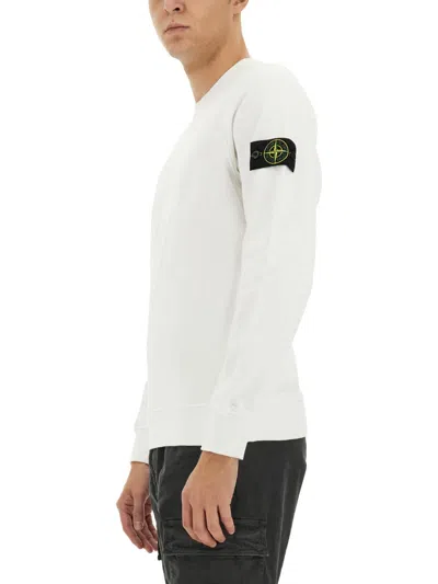Stone Island Logo Sweatshirt In White