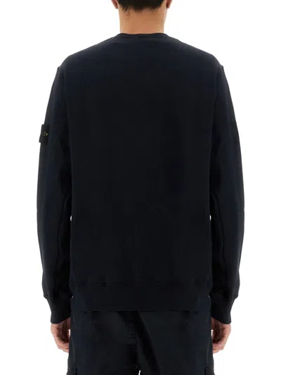 Stone Island Vanisé Brushed Heavy Cotton Sweatshirt In Black